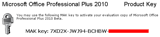 free office 2010 activation key